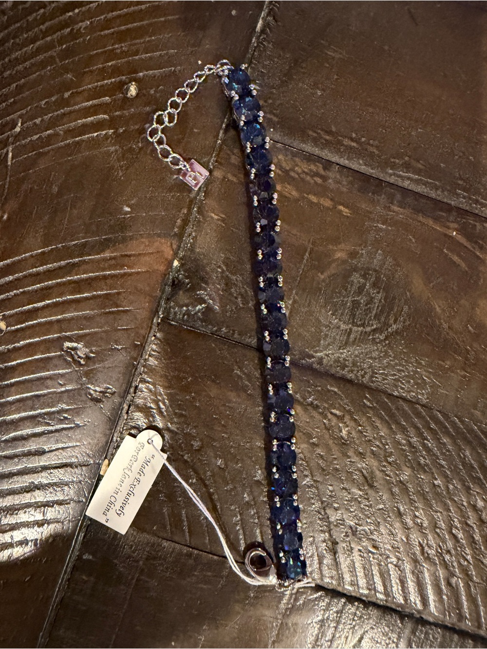 Park Lane Deep Navy Crystal Tennis Bracelet